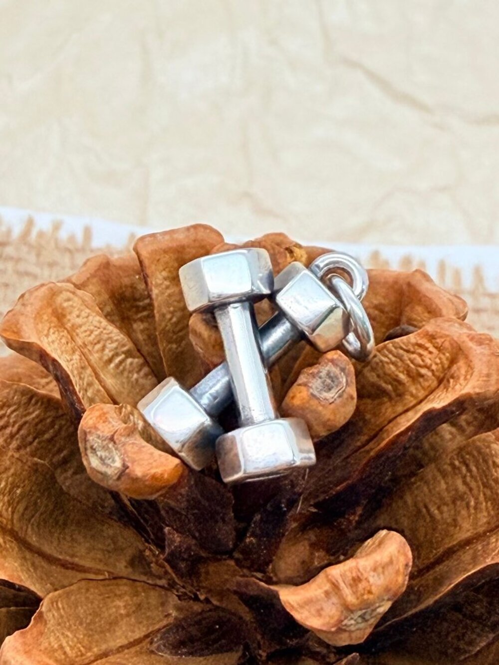 James Avery Strong and Fit Charm Sterling Silver Fitness Dumbbell Charm